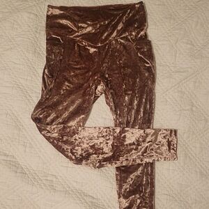 Fabletics Velvet Leggings in Shimmering Brown